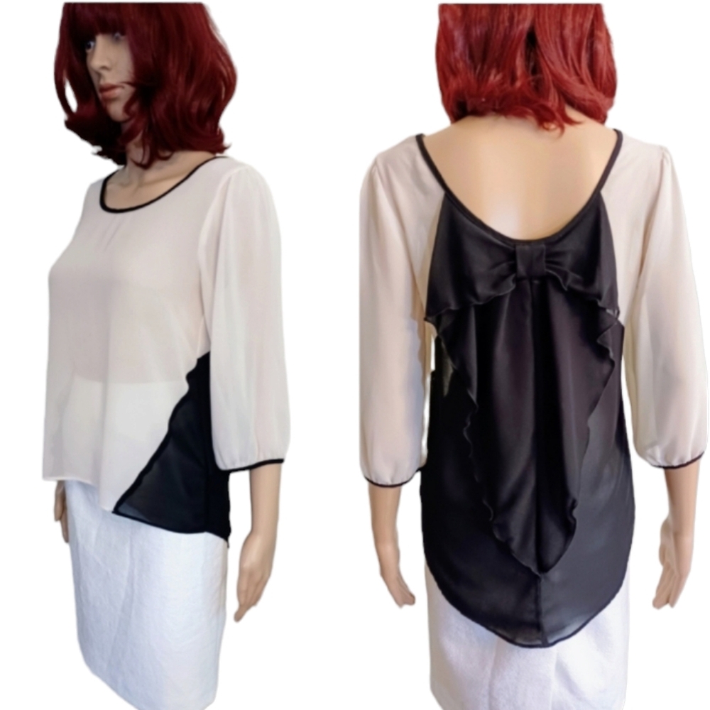 A Byer Semi-Sheer High Low Top - Size Small